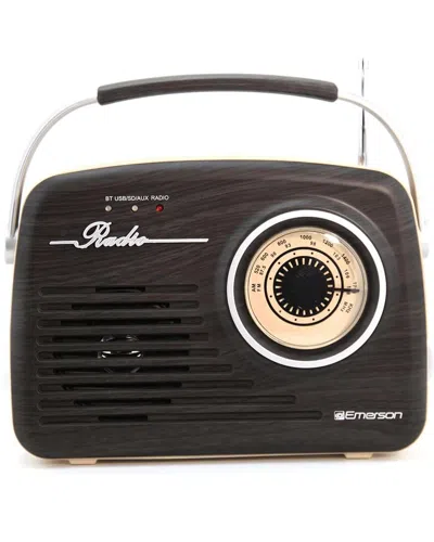 Emerson Portable Retro Radio With Built-in Rechargeable Battery