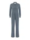 Emerson Renaldi Buttoned Jumpsuit With Pockets In Blue