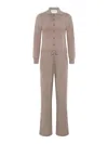 Emerson Renaldi Buttoned Jumpsuit With Pockets In Brown