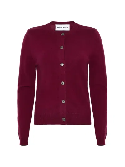Emerson Renaldi Button-up Fine-knit Cardigan In Black