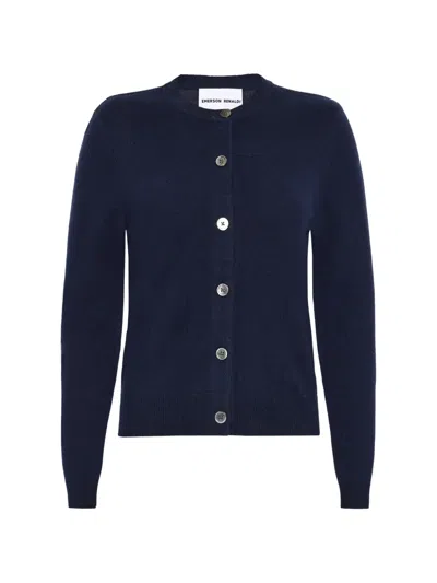 Emerson Renaldi Button-up Knitted Cardigan In Blue