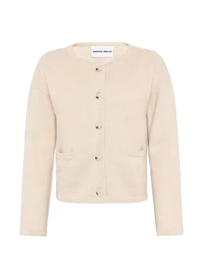 Emerson Renaldi Button-up Patch-pocket Cardigan In Animal Print