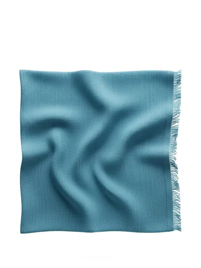 Emerson Renaldi Cashmere Frayed-edge Scarf In Blue