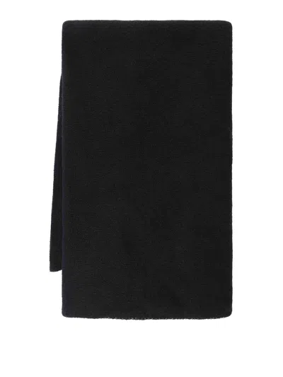 Emerson Renaldi Fine-knit Cashmere Scarf In Black