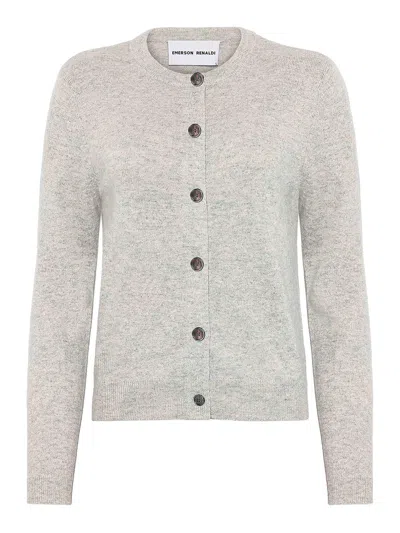 Emerson Renaldi Crew Neck Cardigan In Gray