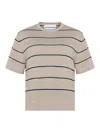Emerson Renaldi Cropped Short-sleeve Sweater In Sand