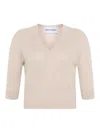 Emerson Renaldi Deep V-neck Sweater In Sand