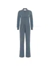 Emerson Renaldi Drawstring Button-front Jumpsuit In Blue