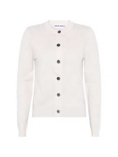 Emerson Renaldi Fine-knit Button-up Cardigan In White
