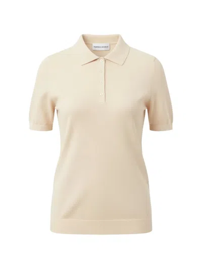 Emerson Renaldi Fine-knit Short-sleeve Polo Shirt In Yellow