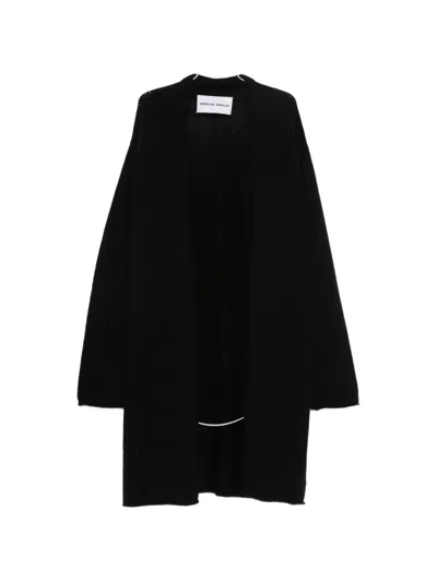 Emerson Renaldi Open-front Knitted Cardigan In Black