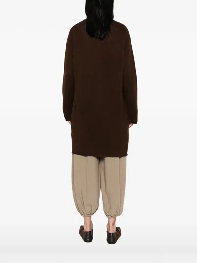 Emerson Renaldi Open-front Knitted Cardigan In Brown