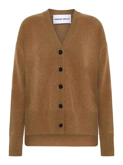Emerson Renaldi Oversized Cardigan In Brown