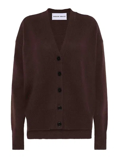 Emerson Renaldi Oversized Cardigan In Brown