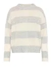 Emerson Renaldi Oversized Striped Sweater In Gray