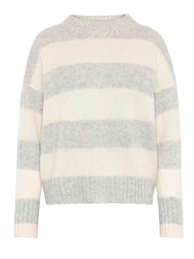 Emerson Renaldi Oversized Striped Sweater In Gray