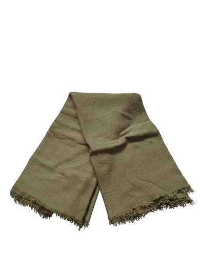 Emerson Renaldi Plaid With Open Fridges Scarf In Green