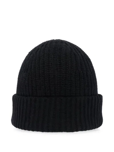 Emerson Renaldi Ribbed Beanie Hat In Blue