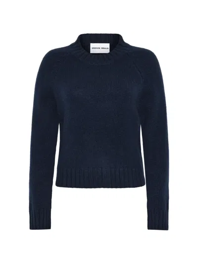 Emerson Renaldi Ribbed-knit Raglan-sleeve Sweater In Blue