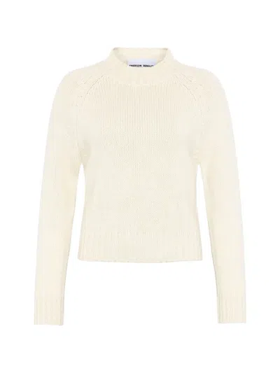 Emerson Renaldi Ribbed-knit Raglan-sleeve Sweater In Neutral