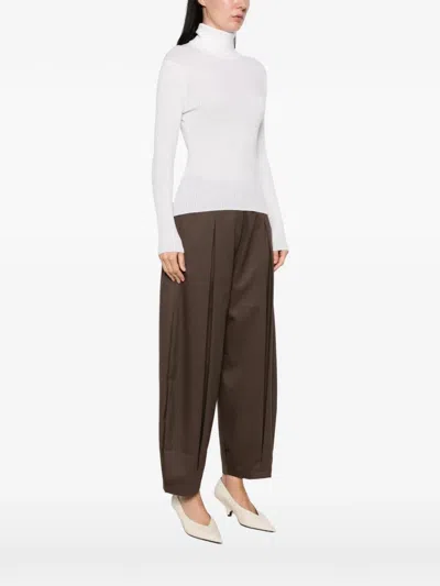 Emerson Renaldi Ribbed-knit Roll-neck Sweater In White