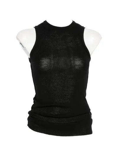 Emerson Renaldi Ribbed-knit T-shirt In Black