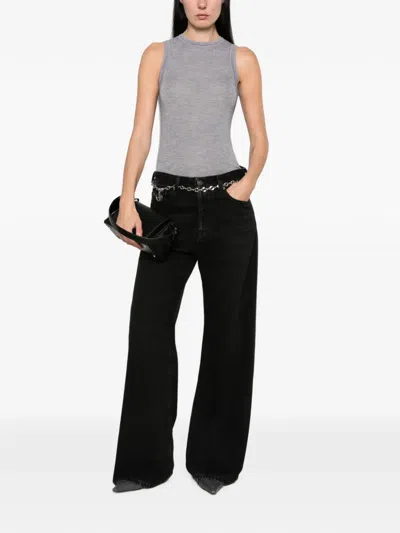 Emerson Renaldi Ribbed-knit T-shirt In Gray