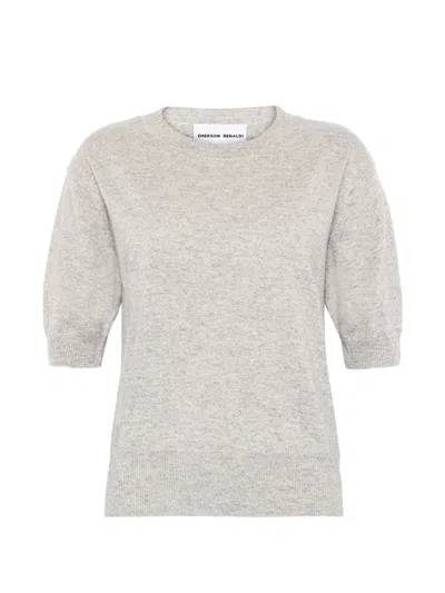 Emerson Renaldi Short-sleeve Knitted Sweater In Gray