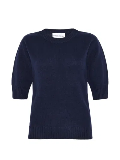 Emerson Renaldi Short-sleeve Ribbed-trim Sweater In Animal Print