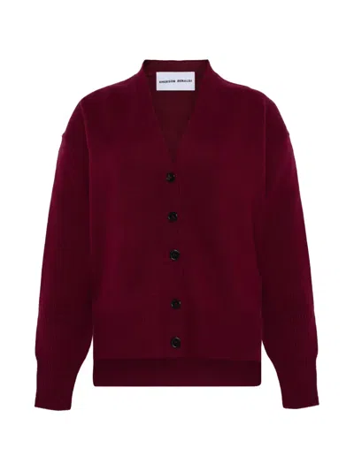 Emerson Renaldi V넥 버튼 가디건 In Burgundy