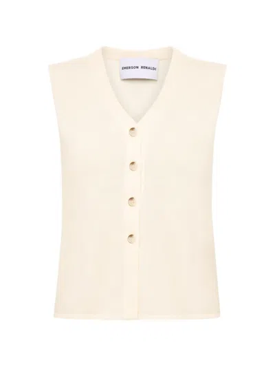 Emerson Renaldi V-neck Button-up Vest In Multi