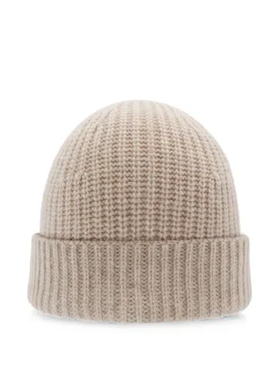 Emerson Renaldi Waffle-knit Turn-up Brim Beanie Hat In Neutral