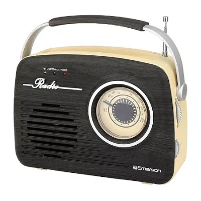 Emerson Retro Am/fm Radio With Bluetooth Compatible In Black