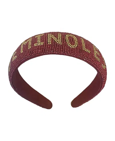 Emerson Street Clothing Co. Women's Florida State Seminoles Minerva Hand Beaded Headband In Red