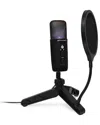 Emerson Usb Gaming & Streaming Condenser Microphone With Led Lighting In Black