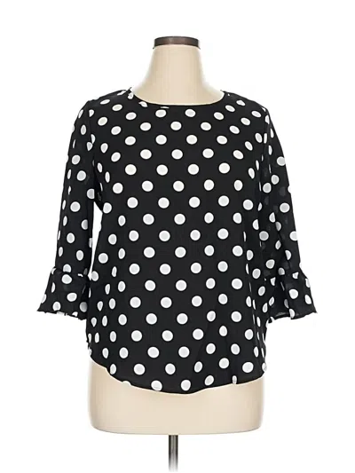 Pre-owned Emery Rose 3/4 Sleeve Blouse In Black