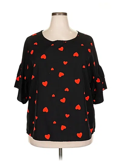 Pre-owned Emery Rose 3/4 Sleeve Blouse In Black