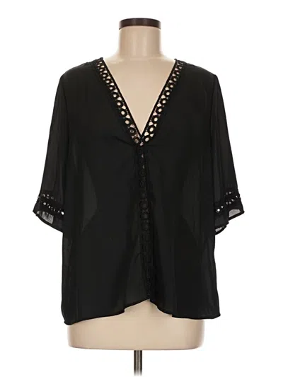 Pre-owned Emery Rose 3/4 Sleeve Blouse In Black