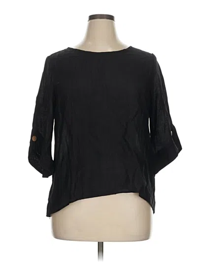 Pre-owned Emery Rose 3/4 Sleeve Blouse In Black
