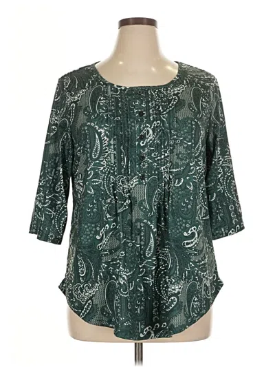 Pre-owned Emery Rose 3/4 Sleeve Blouse In Blue