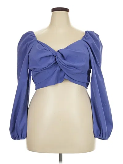 Pre-owned Emery Rose 3/4 Sleeve Blouse In Blue