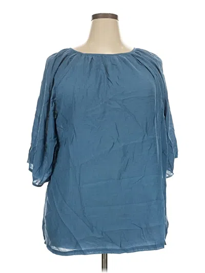 Pre-owned Emery Rose 3/4 Sleeve Blouse In Blue