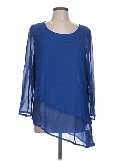 Pre-owned Emery Rose 3/4 Sleeve Blouse In Blue