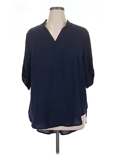 Pre-owned Emery Rose 3/4 Sleeve Blouse In Blue
