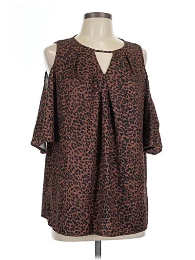 Pre-owned Emery Rose 3/4 Sleeve Blouse In Brown