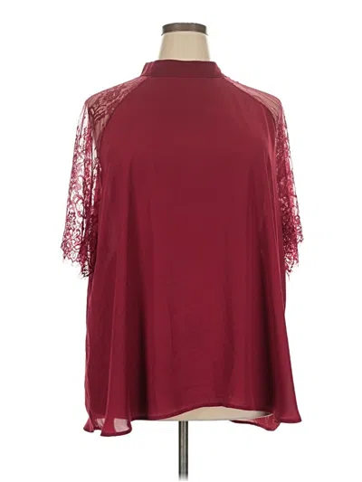 Pre-owned Emery Rose 3/4 Sleeve Blouse In Burgundy