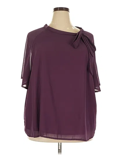 Pre-owned Emery Rose 3/4 Sleeve Blouse In Burgundy