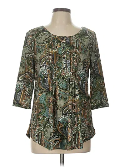 Pre-owned Emery Rose 3/4 Sleeve Blouse In Green
