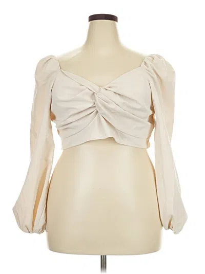 Pre-owned Emery Rose 3/4 Sleeve Blouse In Ivory