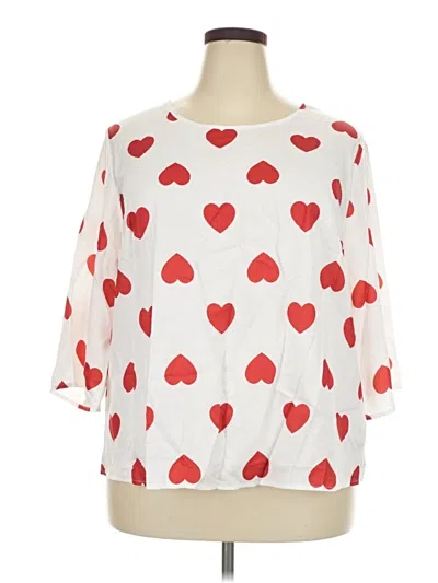 Pre-owned Emery Rose 3/4 Sleeve Blouse In Ivory